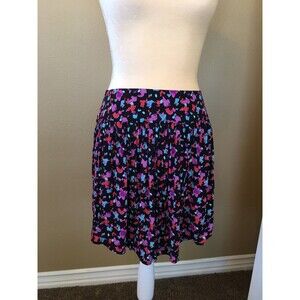 Silence + Noise Mini Skirt SZ 4 Floral Print Pockets Exposed Back Zip Rayon NWT